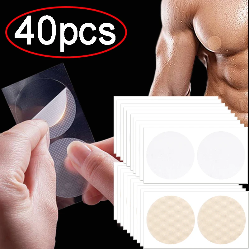 

40PCS Men Nipple Cover Adhesive Chest Paste for Women Invisible Lift Underwear Running Anti Friction Disposable Nipples Sticker