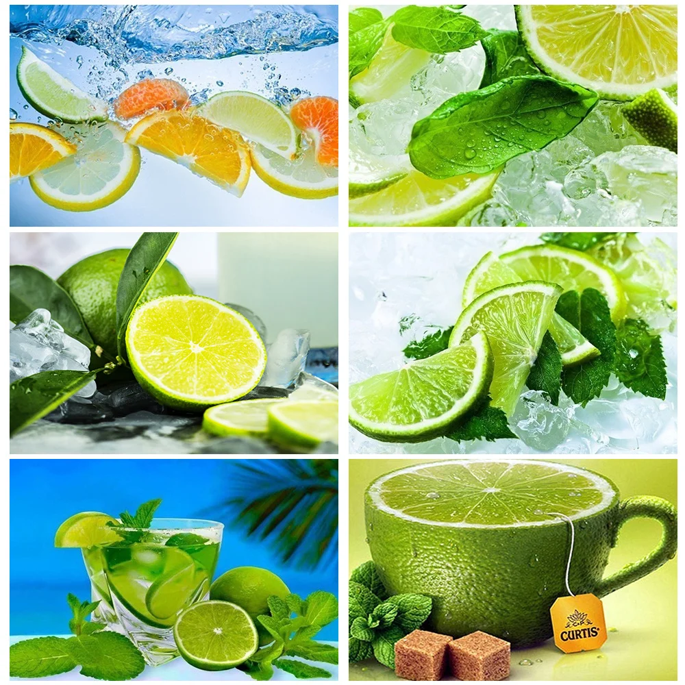 

Miaodu 5D DIY Diamond Painting Lemon Full Round Diamond Mosaic Fruit Cross Stitch Pictures Of Rhinestones Embroidery Home Crafts
