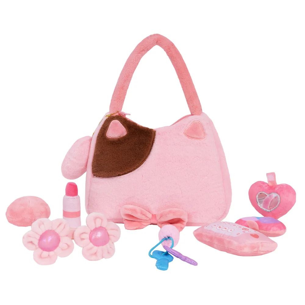 

OUOZZZ 14" Purse Plush Toys Kawaii Stuffed Plush Playset with Cats Model for Girls Kids Newborn Birthday Gifts Toys