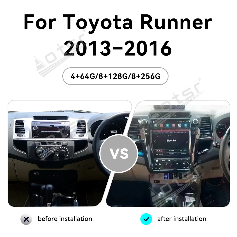 12 1 'ɺndroid 13 для Toyota Runner 2013-2016 ToSuch автомобильный экран навигации Carplay