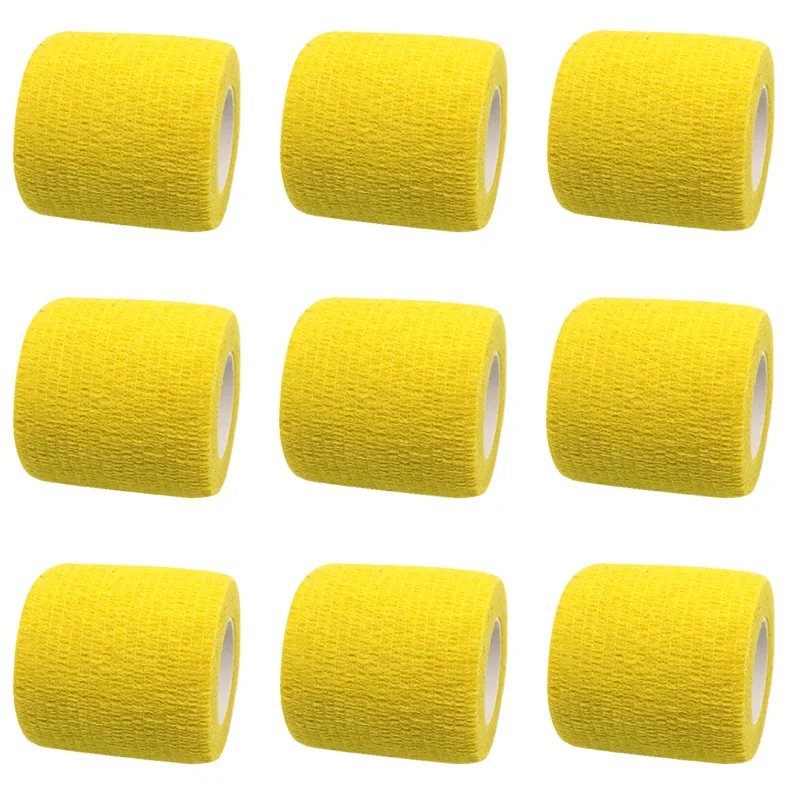 

Yellow Colorful Sports Self Adhesive Elastic Bandage Wrap Tape 4.8m Elastoplast For Knee Support Pads Finger Ankle Palm Shoulder