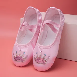 Children's Dance Shoe Soft Sole Practicing Cat Claw Satin Embroidery Ballet Body Yoga Girl Indoor Gy in India