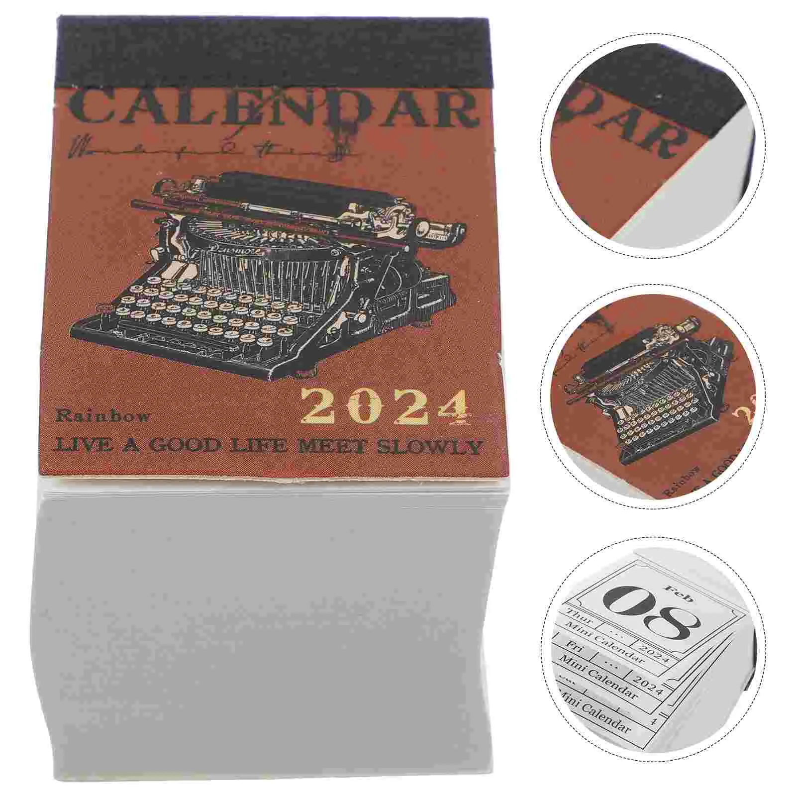 

Mini Desk Calendar Desktop Decorative Home Vertical Scrapbook Decoration 2024 Table Paper DIY Planning Office