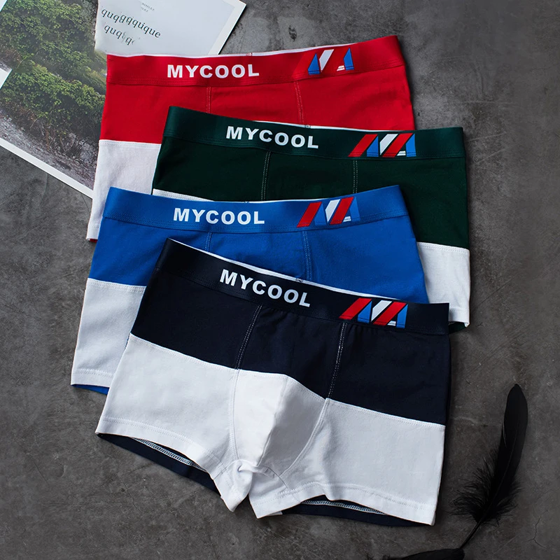 Boxer Men Underpants Brand Cotton Youth Sports Underwear Man Personality Men's Panties Stripes Mens Boxers For Intimate Sexy