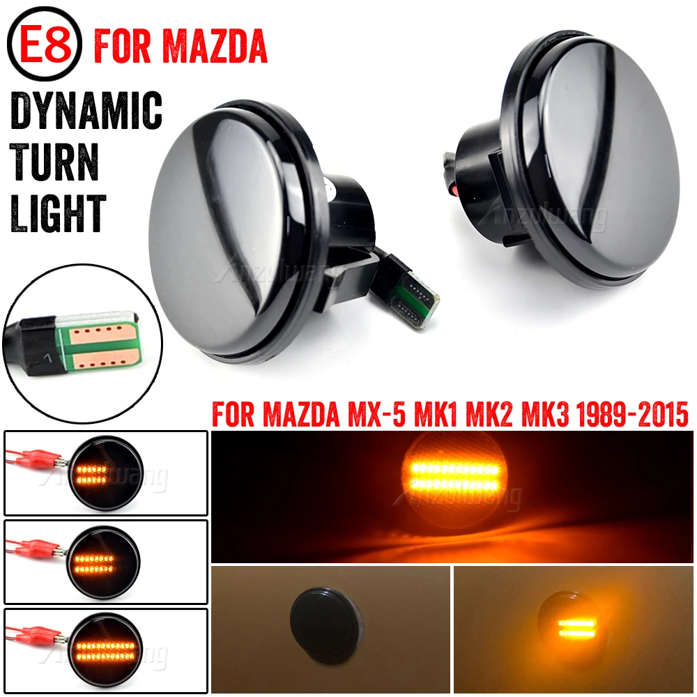 

Dynamic Side Marker LED Turn Signal Light Flowing Sequential Lamp Indicator For Mazda MX-5 MX5 Mk1 Mk2 Mk3 1989-2015