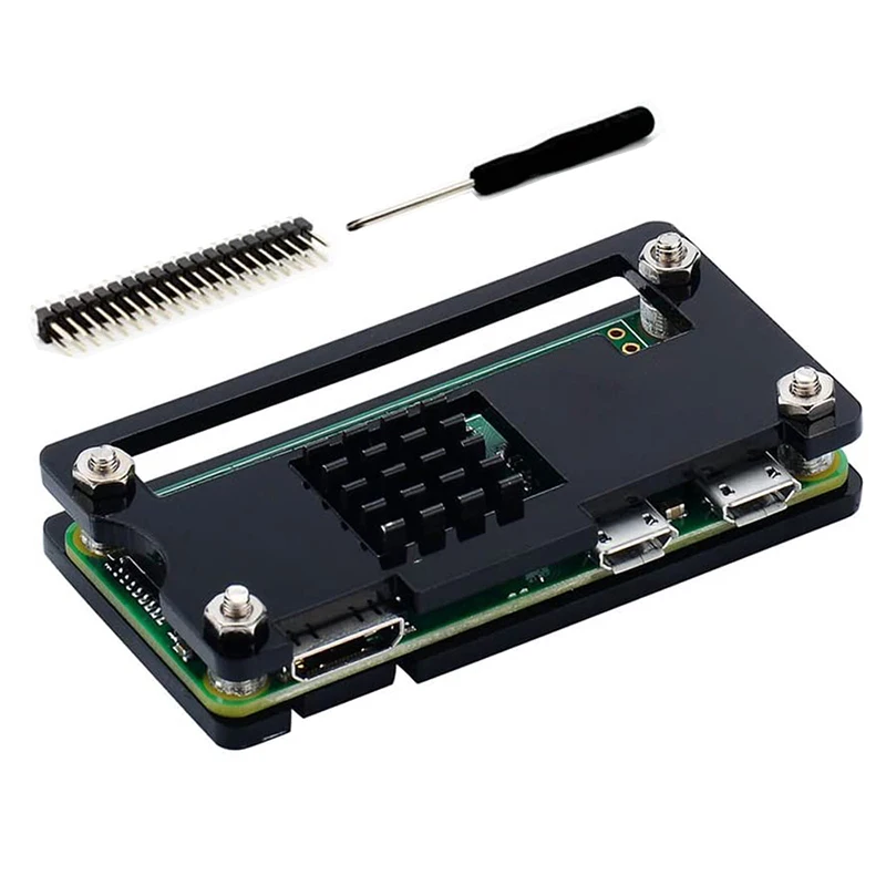 

Raspberry Pi Zero Acrylic Case Shell Box Enclosure With Aluminum HeatSink GPIO Header Screwdriver For Raspberry Pi Zero W WH Pi0