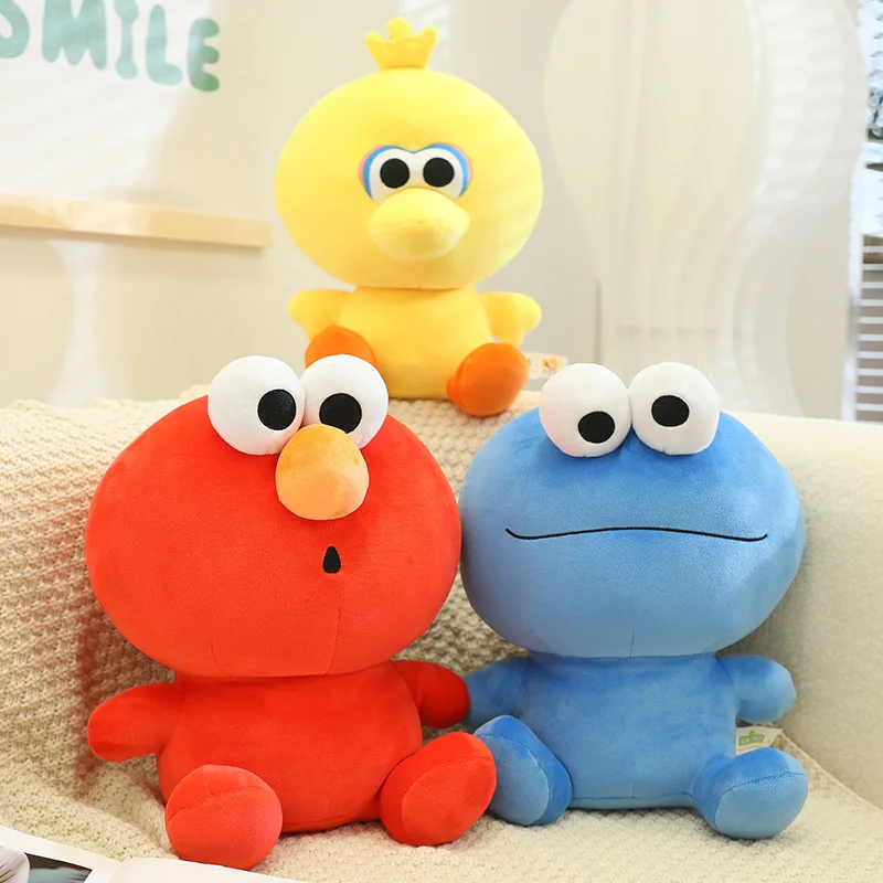

3 Styes Kawaii Kids Educational Toys Sesame Street Plush Mini Toy Dolls Elmo Cookie Monster Big Bird Stuffed Dolls 20-30 CMm
