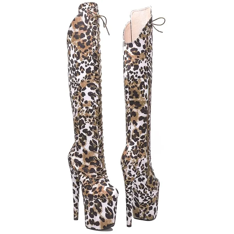 LAIJIANJINXIA/Новинка 20 см/8 дюймов женские вечерние сапоги до колена на платформе с