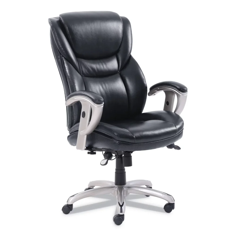

Lf Pte Emerson Executive Task Chair, Supports Up To 300 Lbs., Black Seat/black Back, Silver Base
