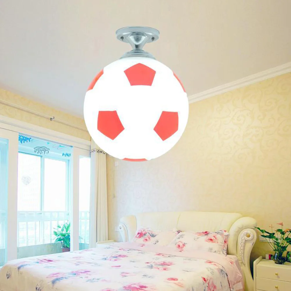 

Indoor Bedroom Lighting Fixture Glass Football Shape Sport Modern Kids Room Children LED Ceiling Light Balcony Coffee Bar