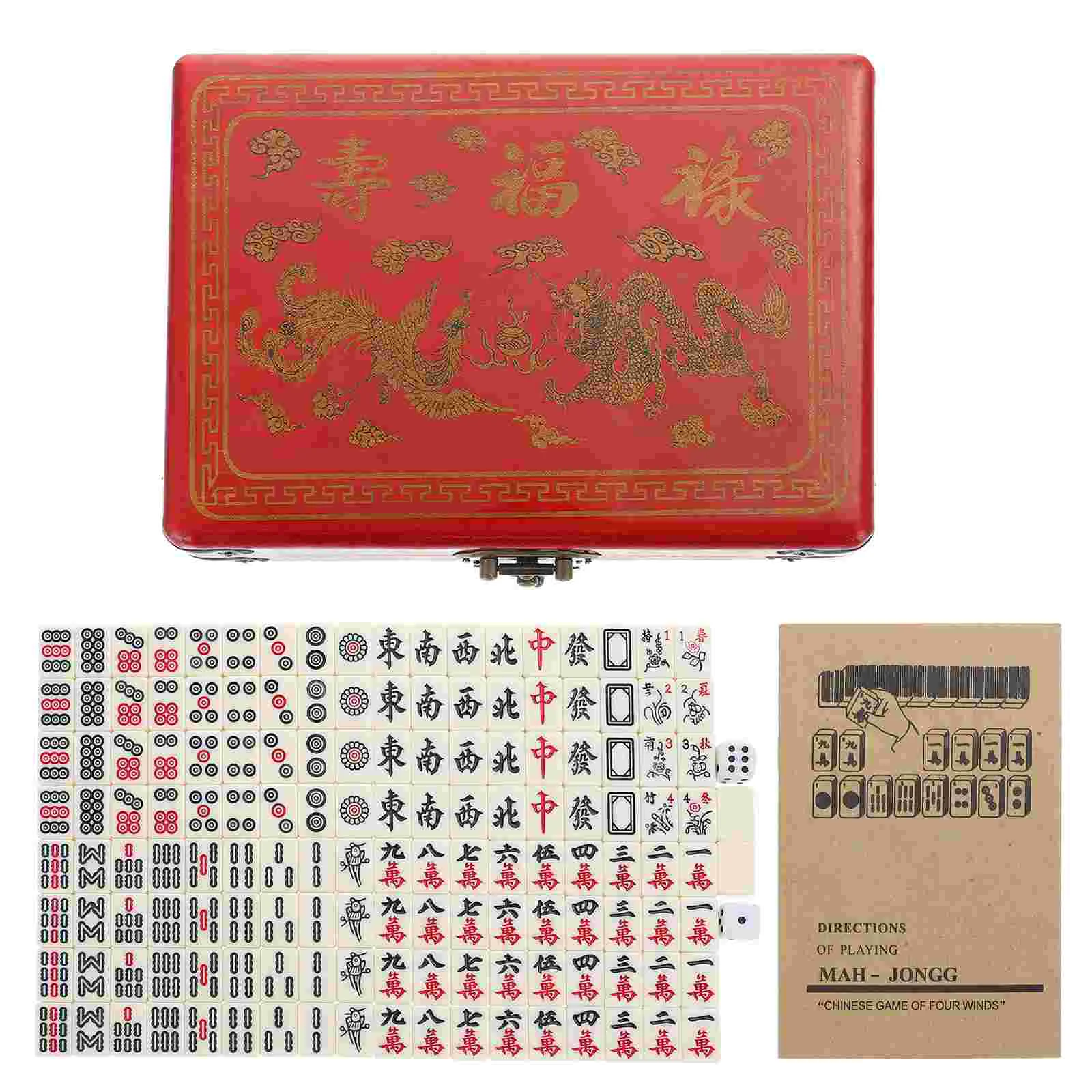 

1 Set Portable Chinese Numbered Mahjong Set -Jong Set with Carry Box for Travel