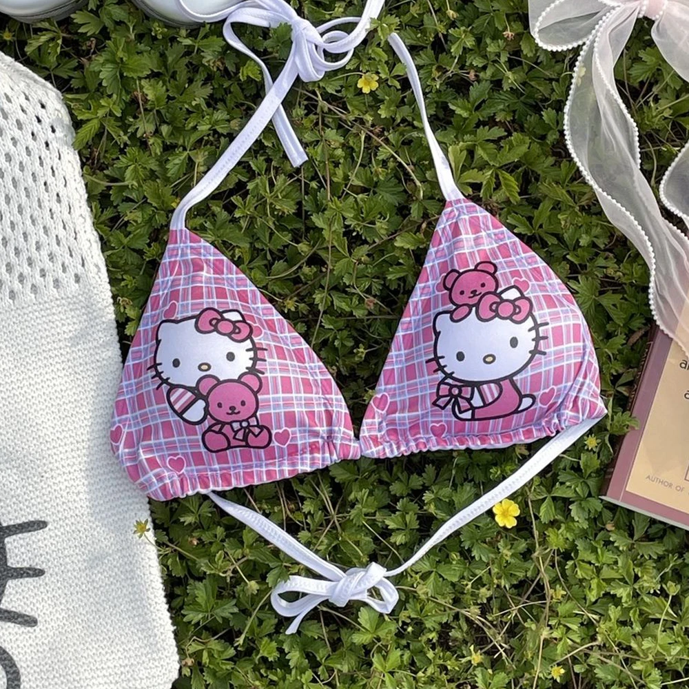 Новый мультяшный купальник-бикини Hellokitty Sanrios сексуальный и горячий купальник с