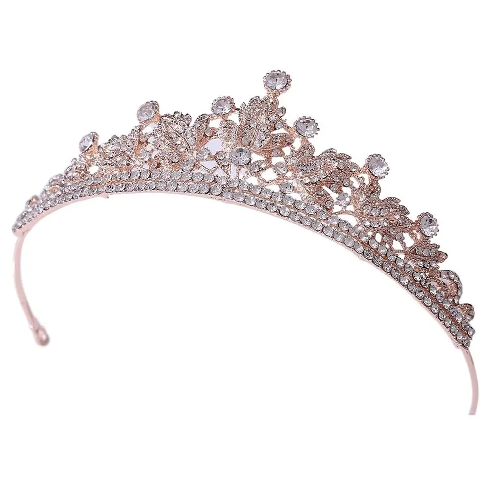 

Trendy Princess Crystal Wedding Alloy Rhinestone Baroque Tiara Women Hair Accessories Korean Style Headband Bride Crown