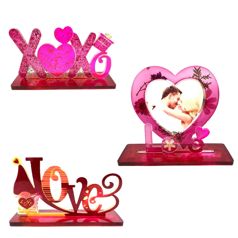 Heart-shaped Photo Frame Silicone Molds for Resin LOVE Photo Frame Desktop Decoration Crafts Making Epoxy Silicone Molds