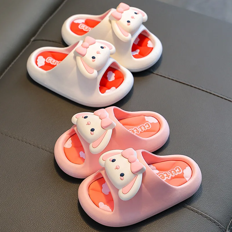 Summer Girls Sandals Princess Cartoon Indoor Non-Slip Bathroom Bath Cute Soft Bottom PVC Slippers