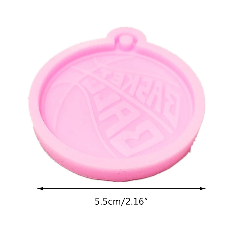 

N58F Basketball Keychain Epoxy Resin Mold with Hole Backpack Bag Pendant Handmade Silicone Mould DIY Crafts Jewelry Making