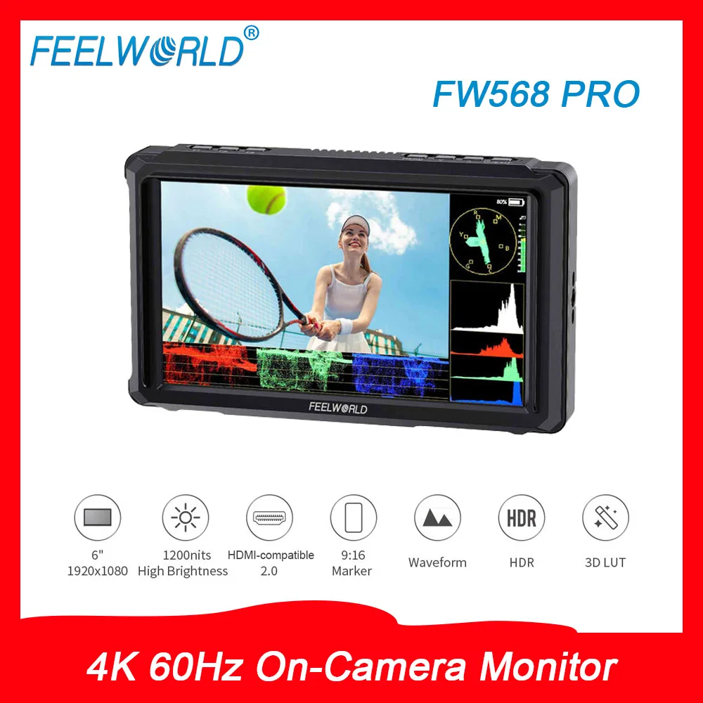 Фото FEELWORLD FW568 PRO Встроенный монитор для камеры 4K 60 Гц 6