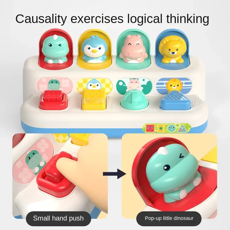 

Интерактивная всплывающая игрушка с животными Peekaboo переключатель коробка с кнопками Коробка С Сокровищами сюрпризом детская игра-головоломка для раннего развития