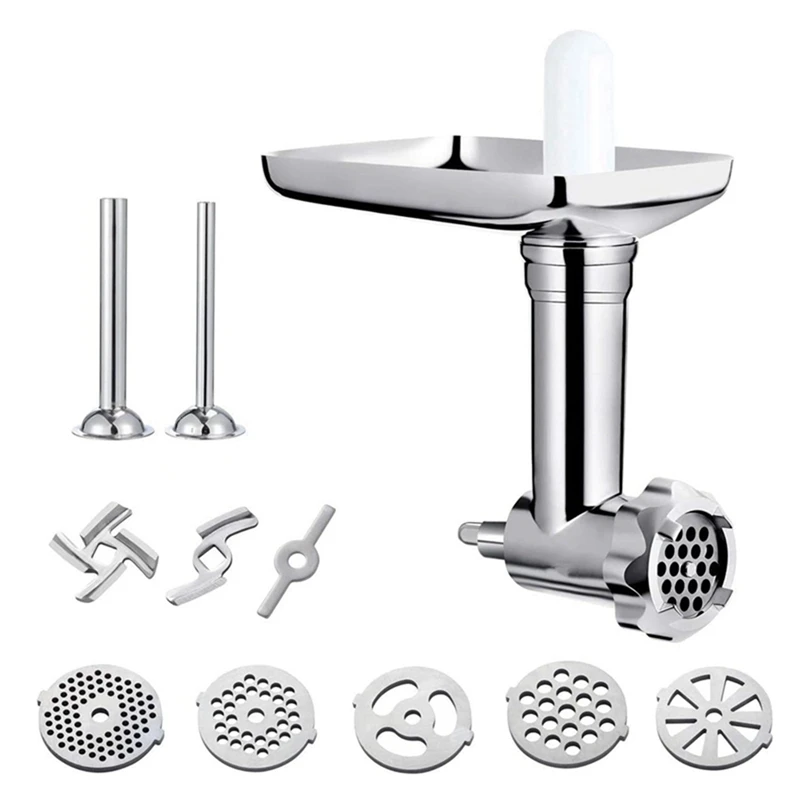 

Food Grinder Attachment For Kitchenaid Stand Mixers,Meat Grinder Attachments,Sausage Stuffer Tubes,4 Grinding Plates