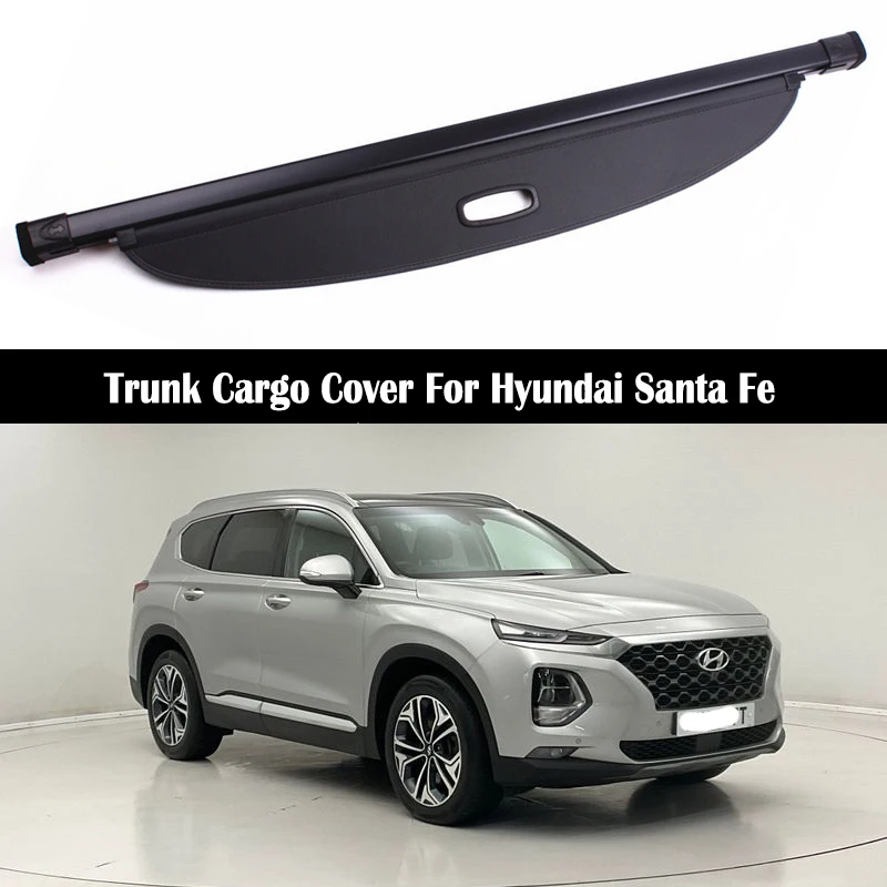

Trunk Cargo Cover For Hyundai Santa Fe 2019-2021 Security Shield Rear Luggage Curtain Partition Privacy Car Accessories