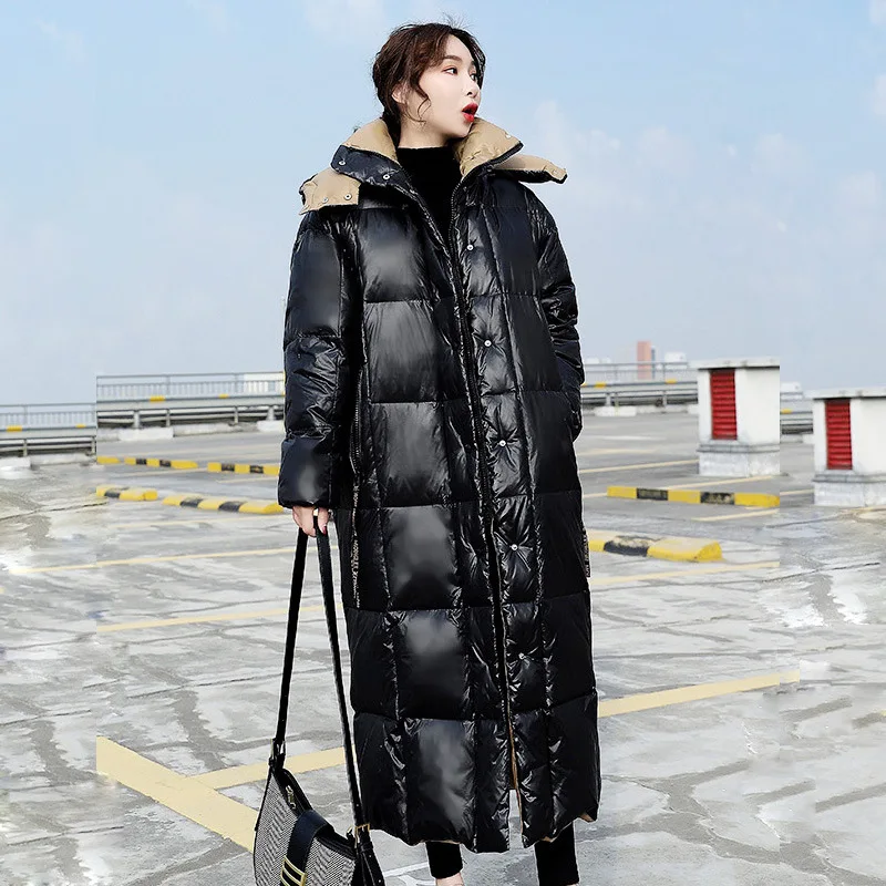 Women's Winter Jacket Clothes 2021 Long Oversize Luxury Hooden Down Jackets for Female Black Coat White Duck Down Filling Jacket enlarge