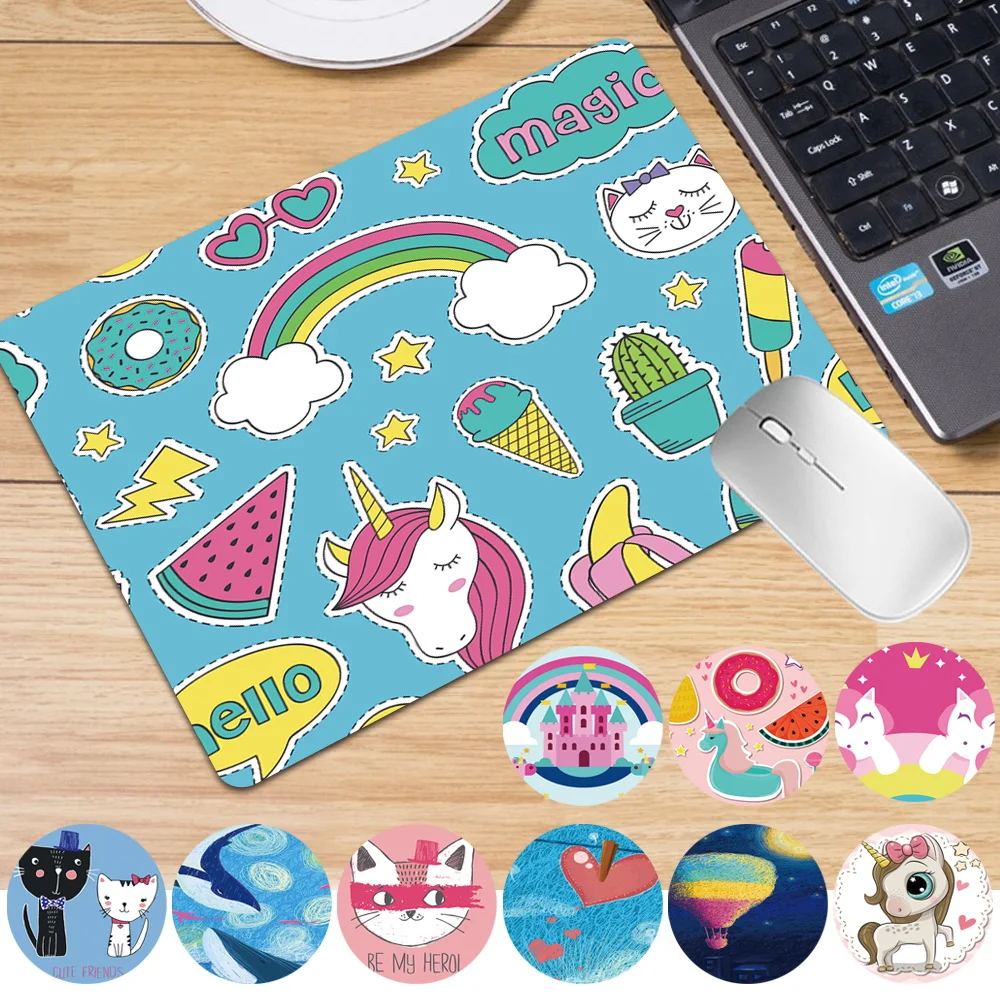 

Mouse Pad Cute Cartoon Gaming Mousepad Antislip Office Desk Mat Accessories Leather Universal Keyboard Small Mice Cushion