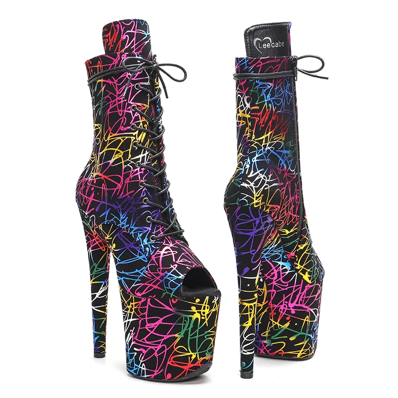 Leecabe  20CM/8inches Pole dancing shoes High Heel Pole Dance boots