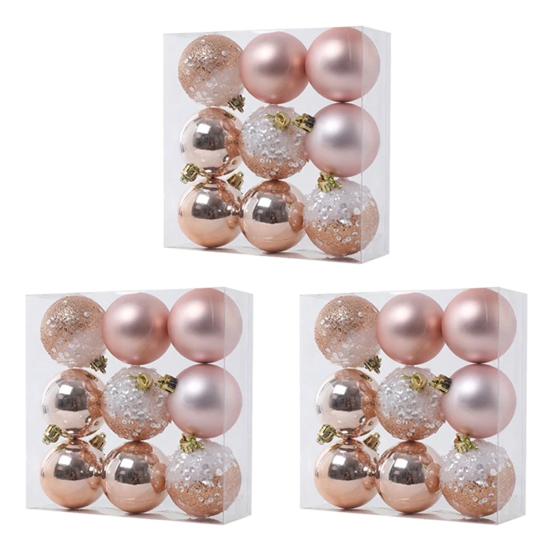 

New-27 PCS Christmas Ball Ornaments Xmas Tree Decorations Hanging Balls For Home New Year Party Decor - 2.36Inch, Champagne