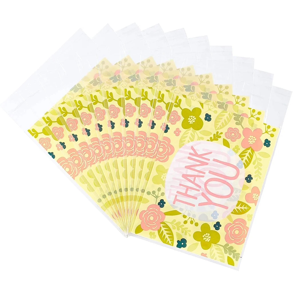

About 290Pcs OPP Cellophane Bags Clear Plastic Self Seal Poly Bags About 6.4x3.9 Inches for Jewelry Storage Yellow Series Color