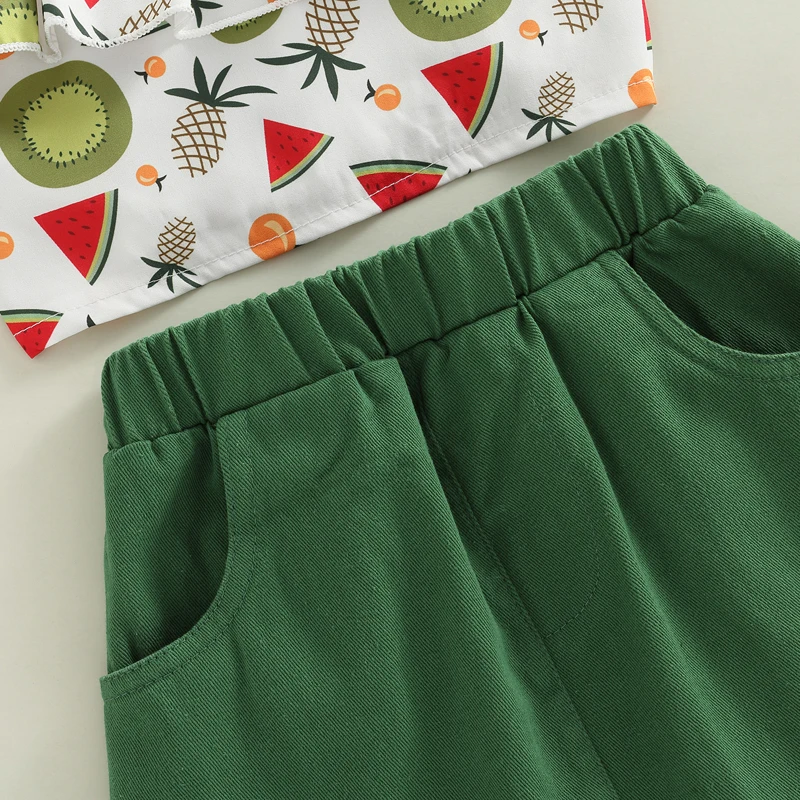 Комплект из 2 предметов с юбкой для маленьких девочек укороченная кофта лямкой на