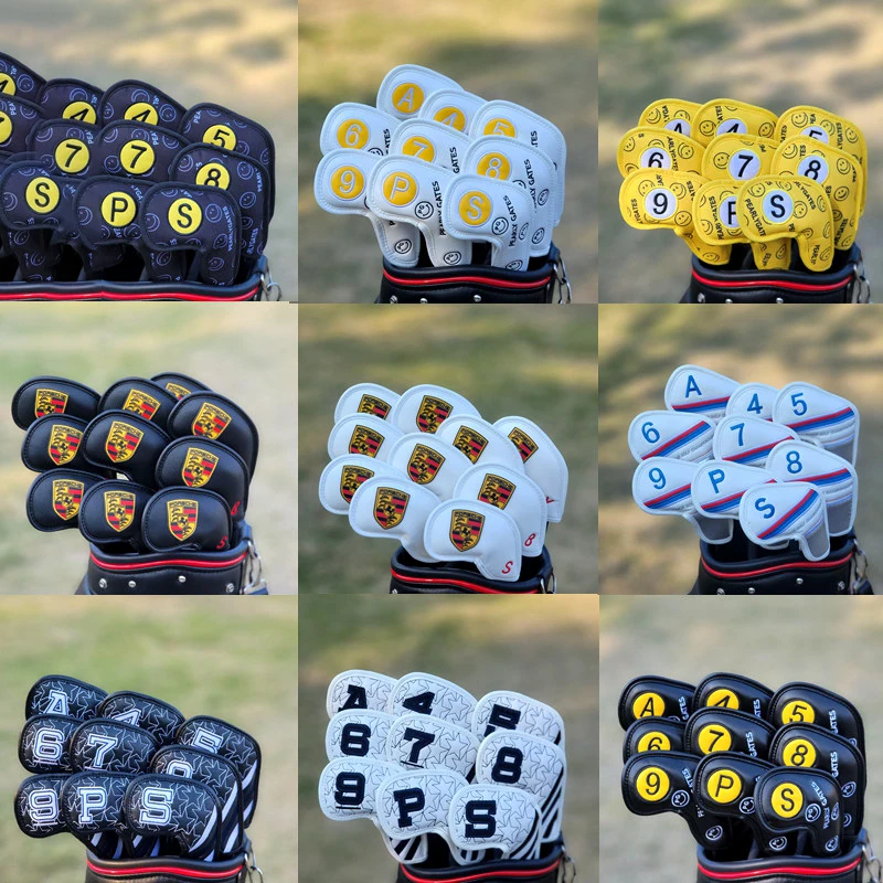 

Golf Iron Head Covers PG Smiley Covers Magnetic Closure Fits Golf Clubs Iron Head Covers Protective Cap Covers