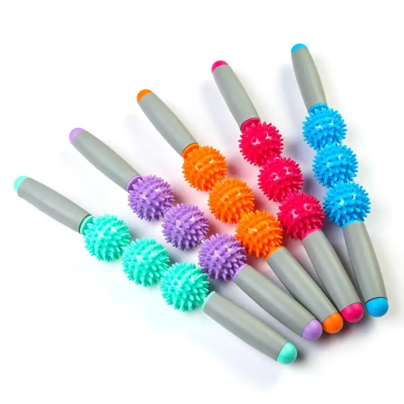 

New PVC Non-slip Stinging Massage Stick Relax Muscle 360 Degree Force Point For Head/Foot/Neck/Back/Chest/Abdominal/Lower Limb