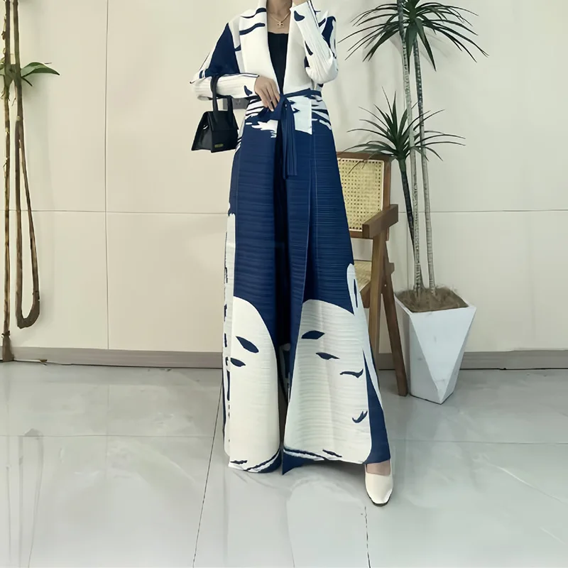 Ближневосточный халат женская ветровка с трансграничным принтом длинное пальто