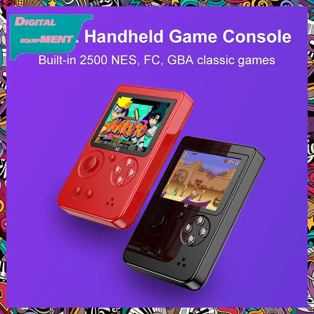 

Игровая консоль для видео и игр, 2500 встроенных игр, Usb-зарядка, ретро игровая консоль, портативная 2,8 дюймовая ЖК-дисплей, портативный игровой плеер