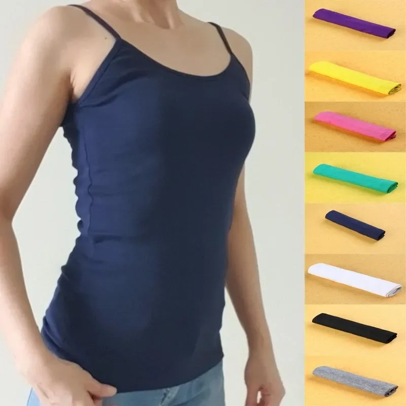 

Summer Casual Camisoles Women's Tops T-shirt Spaghetti Strap Cropped Vest Female Fashion Synthetic cotton camisole