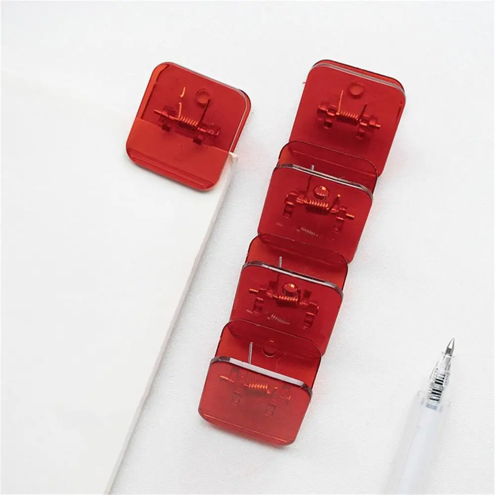 

5Pcs Stationery Clip Burrs-free Long Lasting Sturdy Space Saving Square Paper Clip File Clip Office Supplies