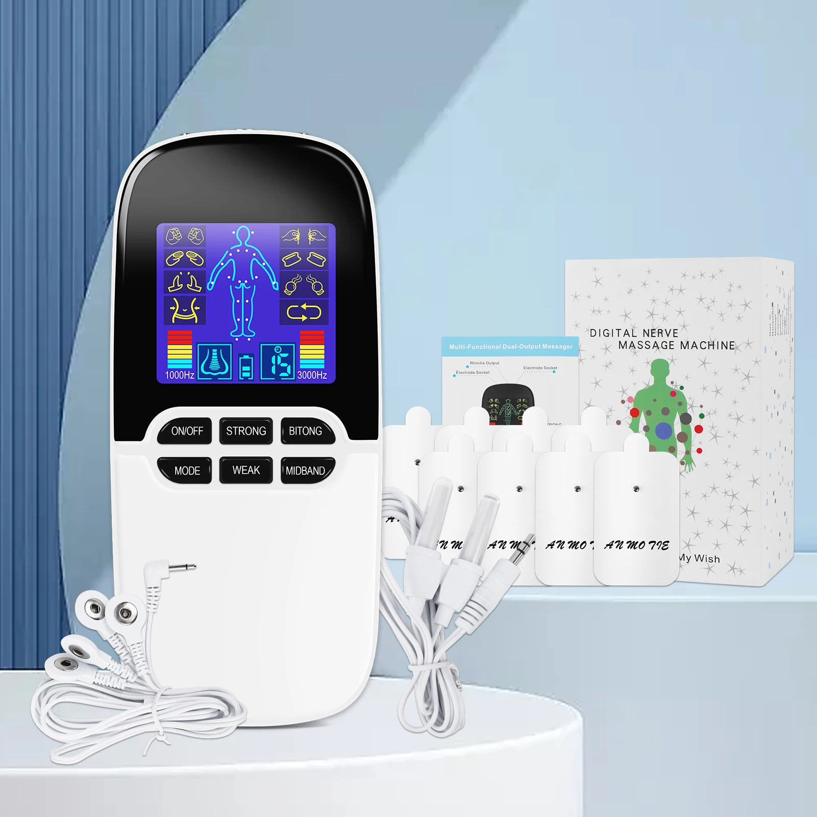 Электрический Массажер Для Тела Стимулятор Мышц Двойной Электрод Лечение Носа