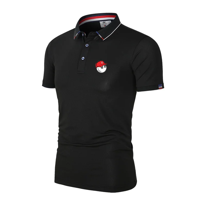 Embroidery Malbon Logo Men Golf Shirts High Quality Breathable Polo Shirt Spandex Short Sleeve Tops Golf Wear Man Polo T-Shirt