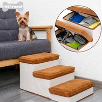 3 tiers foam dog ramps pet stairs for small dogs cats anti slip removable dogs bed stairs folding dog ladder pet storage stepper