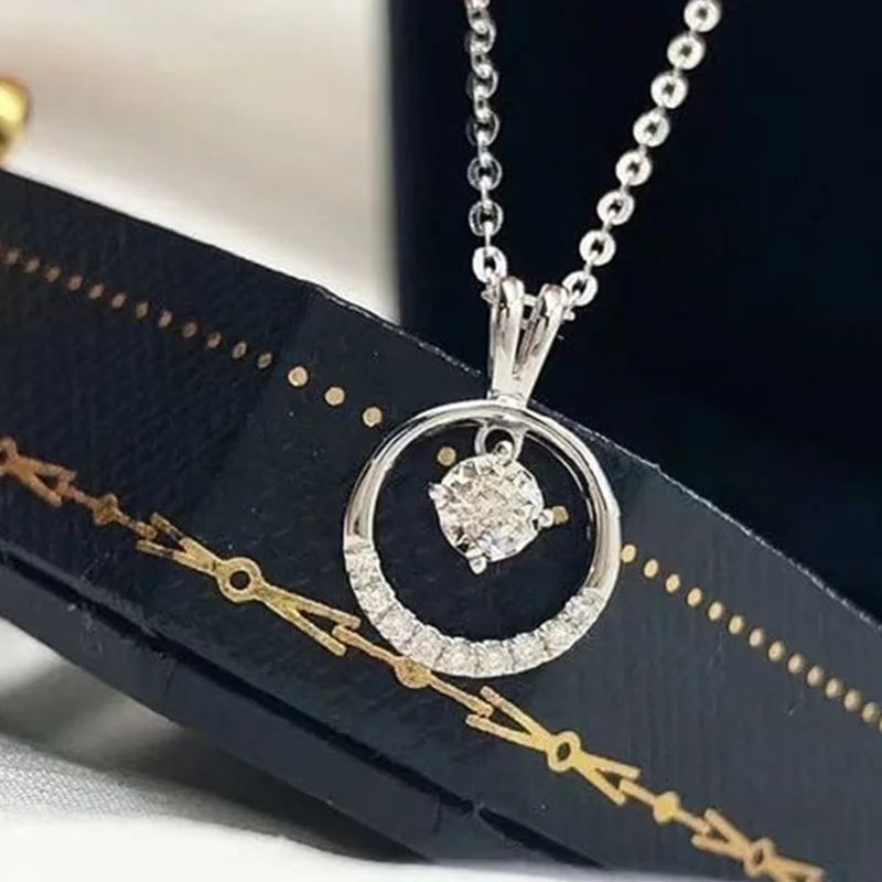 

Ne'w Minimalist Circle Pendant Necklace for Women Silver Color/Rose Gold Color Simple Stylish Female Necklaces Party Jewelry