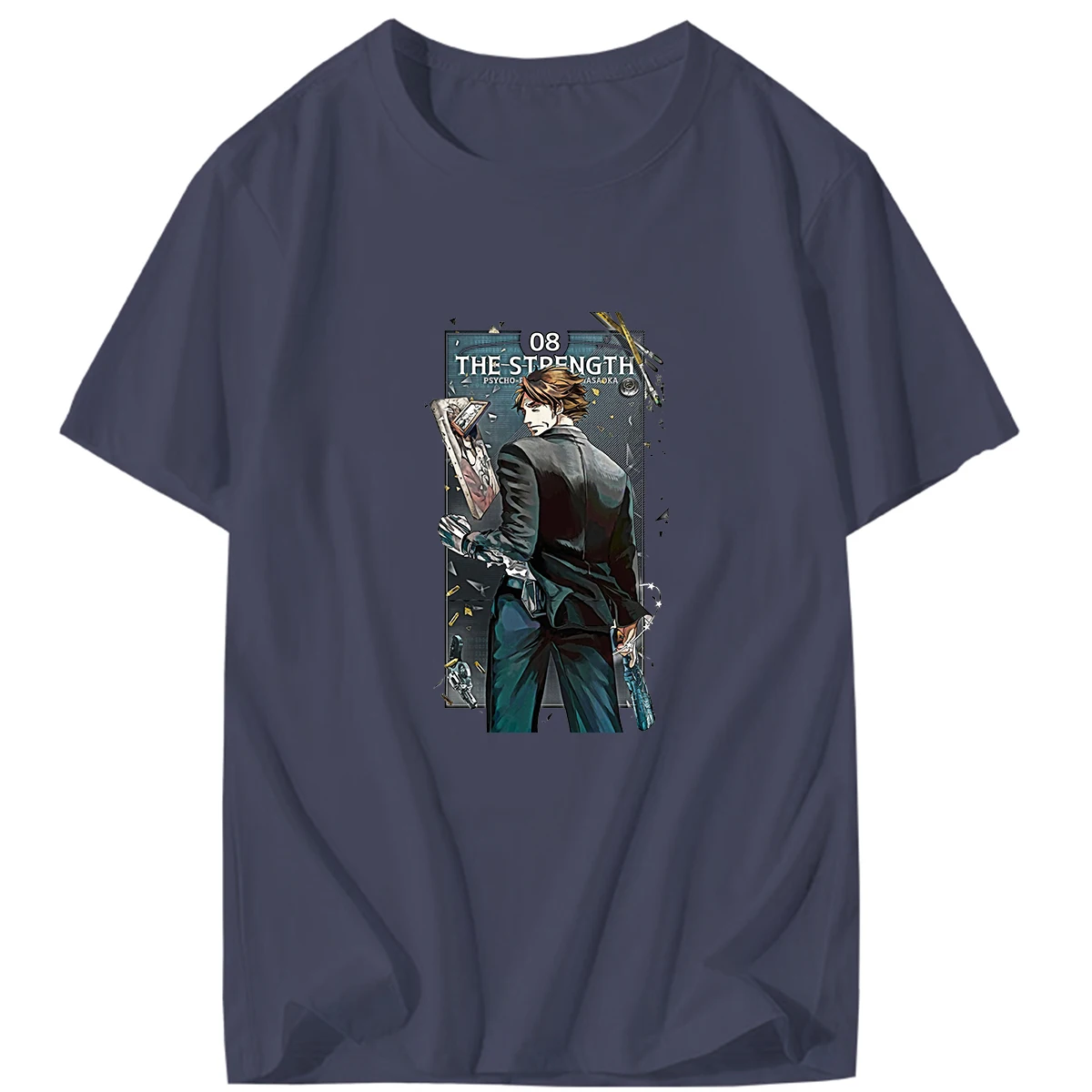 Футболка мужская с круглым вырезом коротким рукавом и принтом