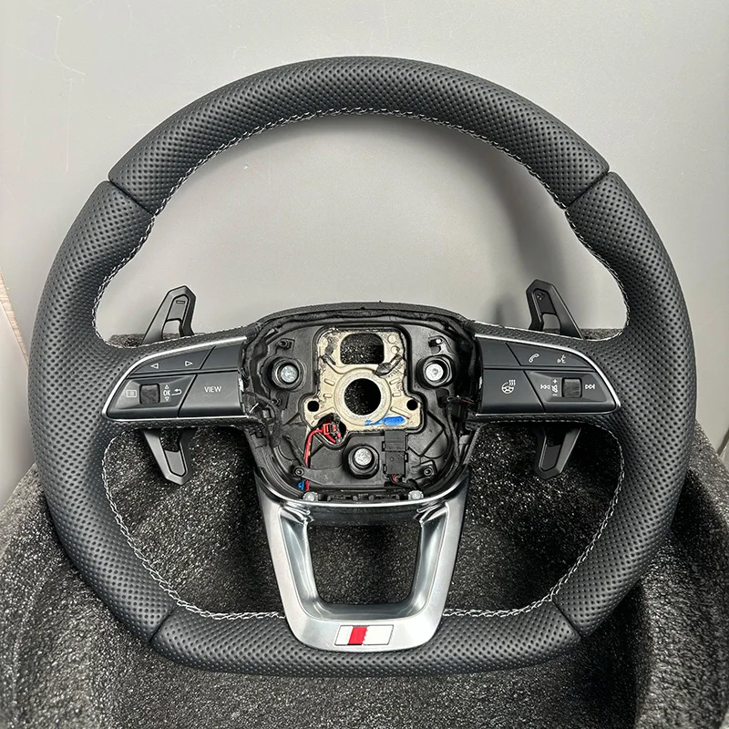 

Руль с подогревом, подходит для Audi Q5L, Q5, S5, RS5, модификация руля из перфорированной кожи, автомобильные аксессуары