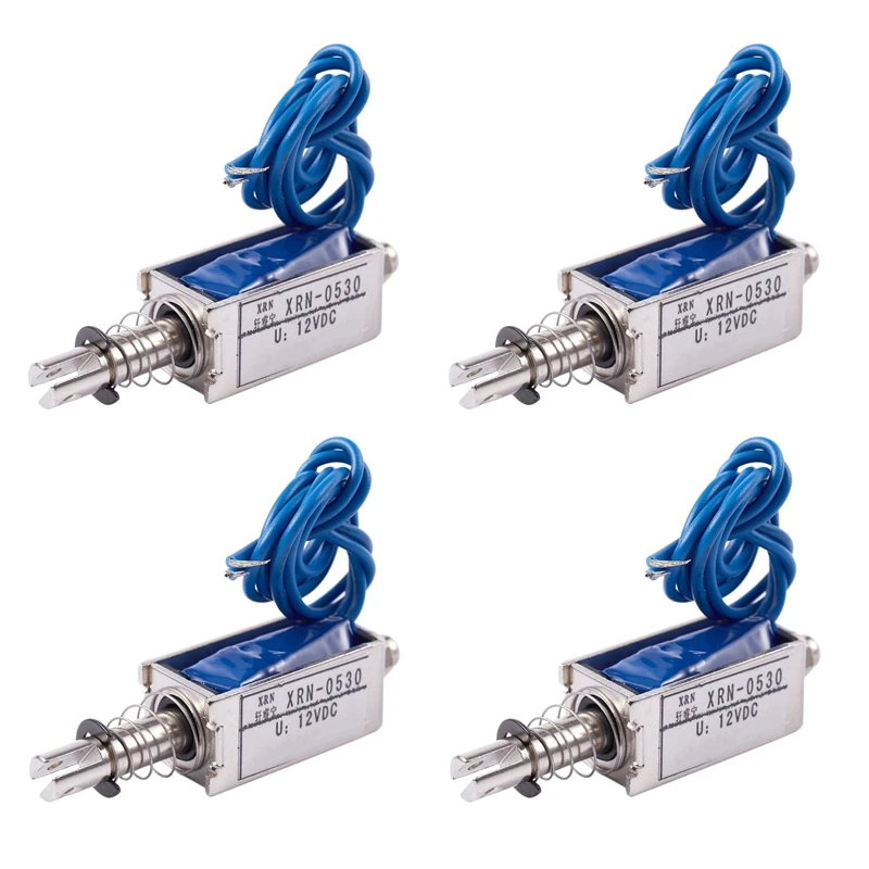 

4X Solenoid Electric Solenoid Type Push / Pull 10 Mm DC 12 V 2.1 Kg Force