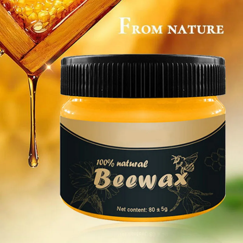 

2022 NEW 80g Wood Seasoning Beewax Multipurpose Natural Wood Wax Beeswax Polish For Furniture Floor Tables Chairs Cabinet