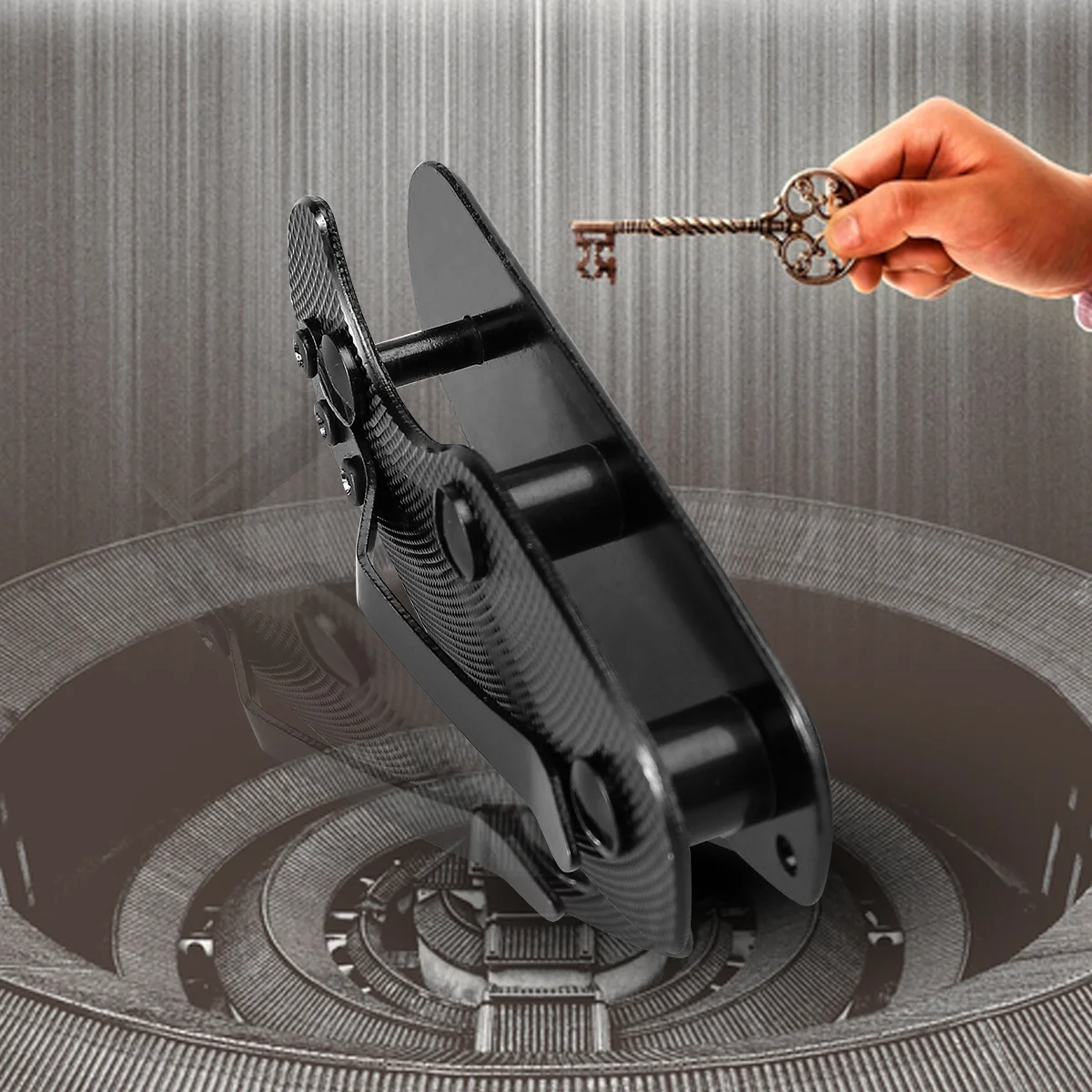 

Aluminum Key Holder Clip Folder Outdoor Pocket Tool (Black)