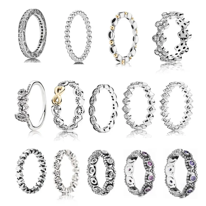 

LR 925 Sterling Silver LVOE Letter Star Ring For Women Flower Snowflake Heart Purple Ring Mother's Day Fine Jewelry Gift