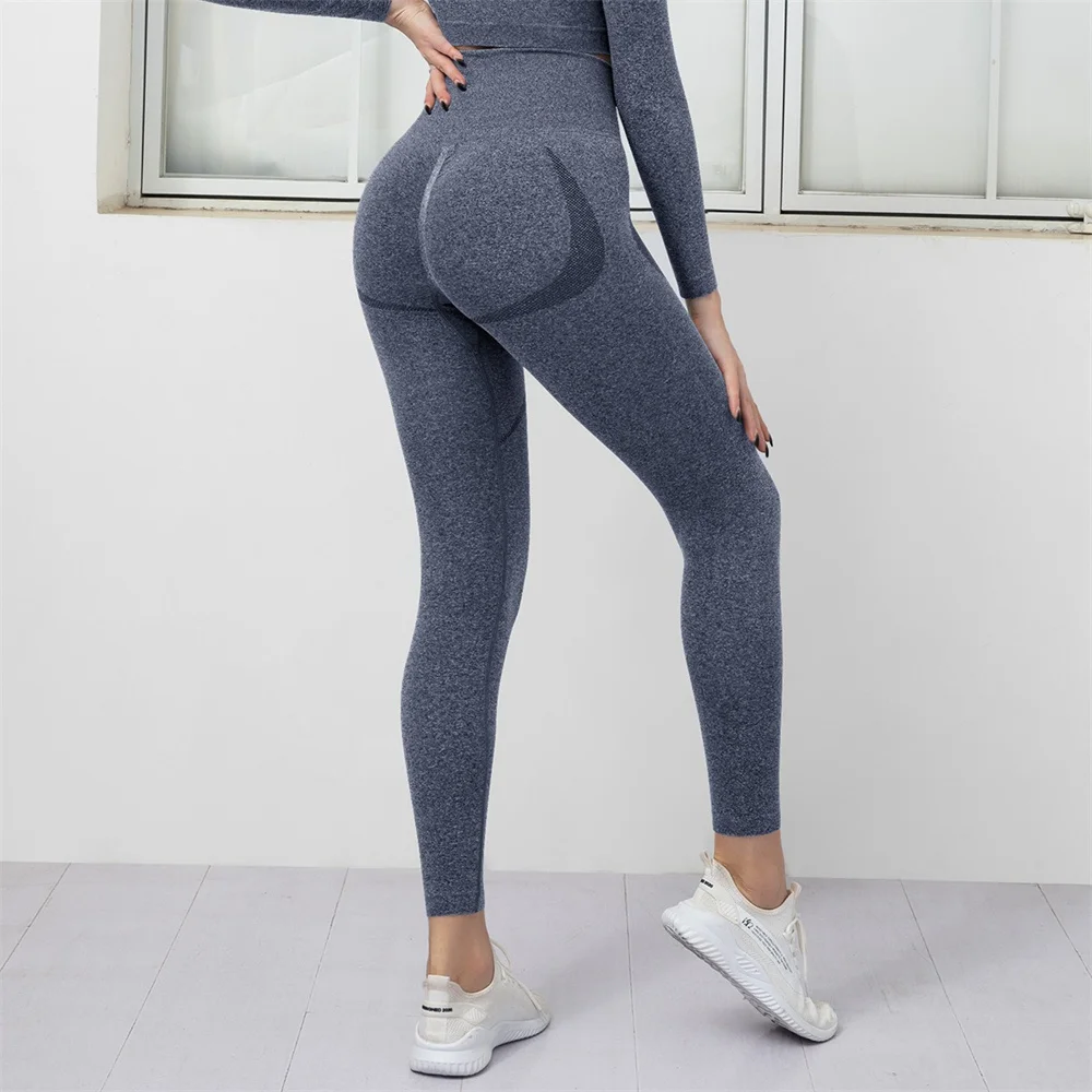 Woman Seamless Butt Lift Yoga Pants Sports Running Fitness Leggings High Waist Nude Tight Peach Hip Pants 2022 New