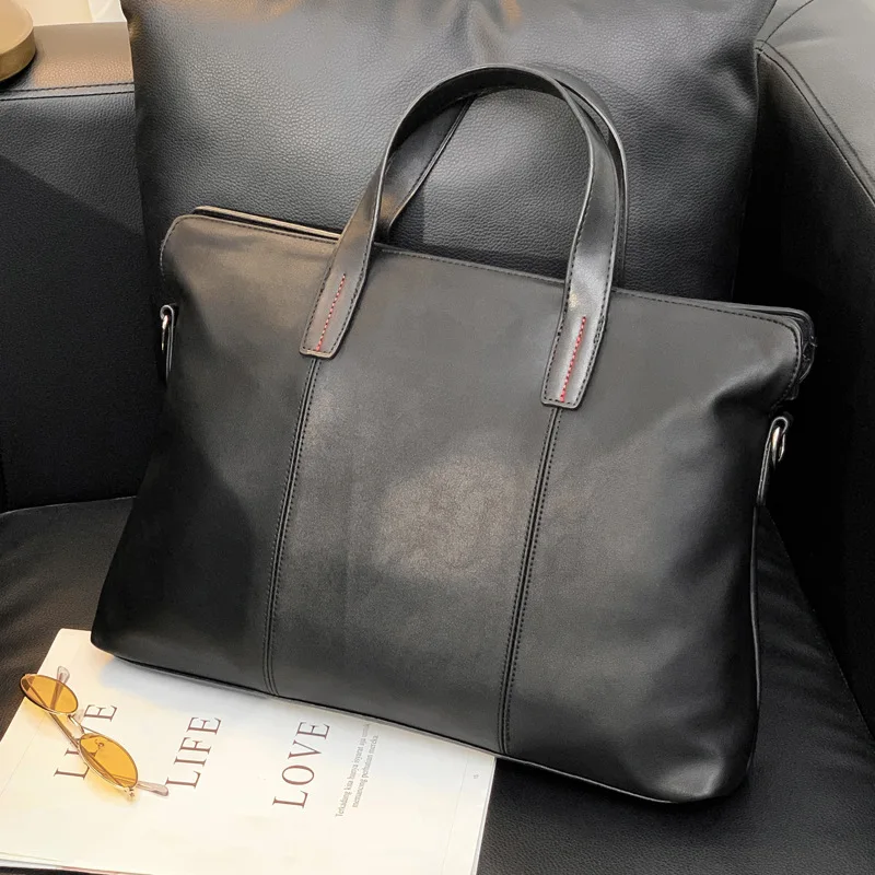 

For Men's Office Messenger Bags Business Casual Laptop Briefcases Handbags Quality High Xiao.p Bags Pu Bag Fashion Leather Men