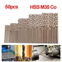 50pcs hss m35 cobalt multifunction twist drill bit 11 522 53mm 135 degree split point tip wood working tools and accessories