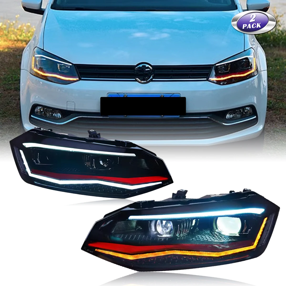 

Car Light Projector Head Lamp For Volkswagen VW Polo Headlights Assembly 2019-2022 DRL Sequential Turn Signal